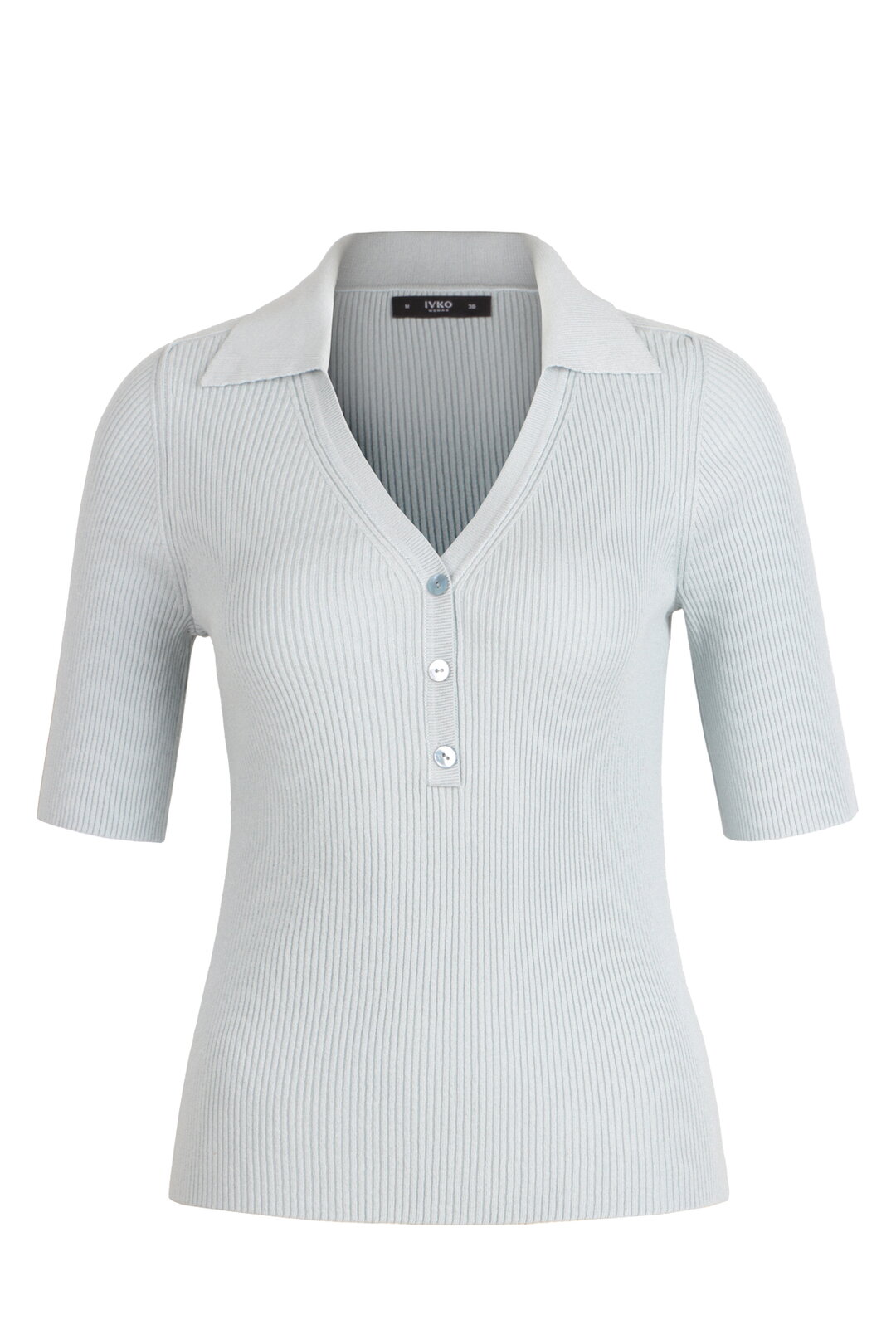 Ribbed Pullover with Collar