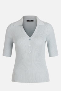 Ribbed Pullover with Collar