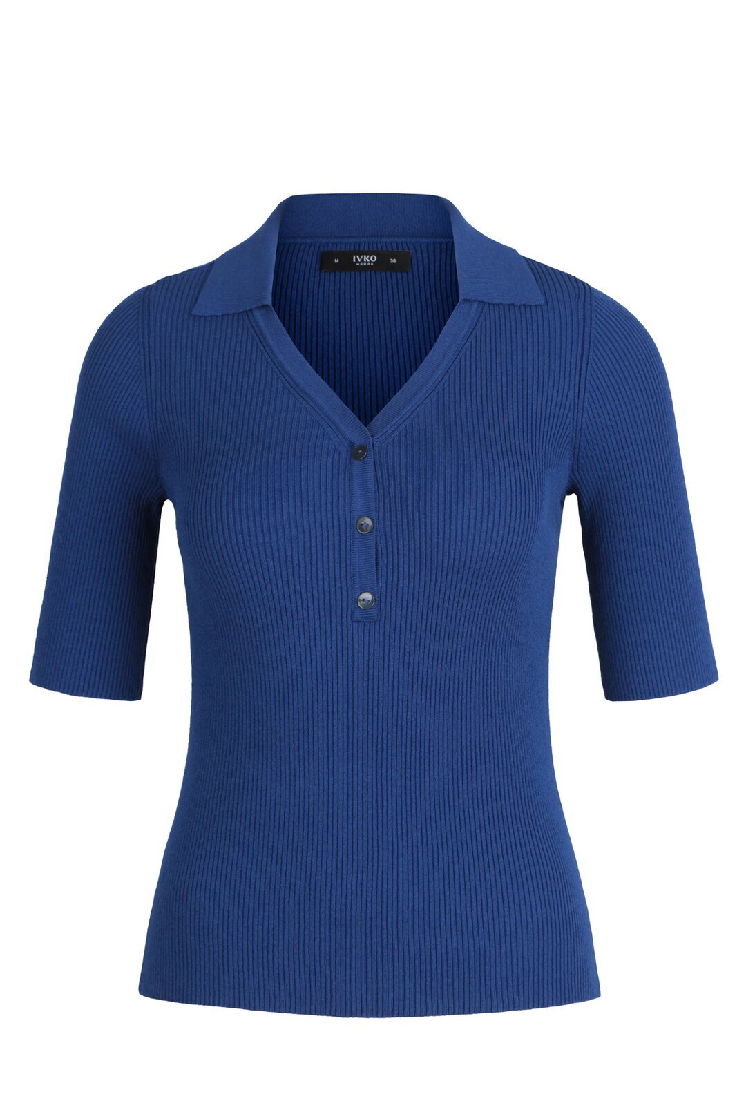 Ribbed Pullover with Collar