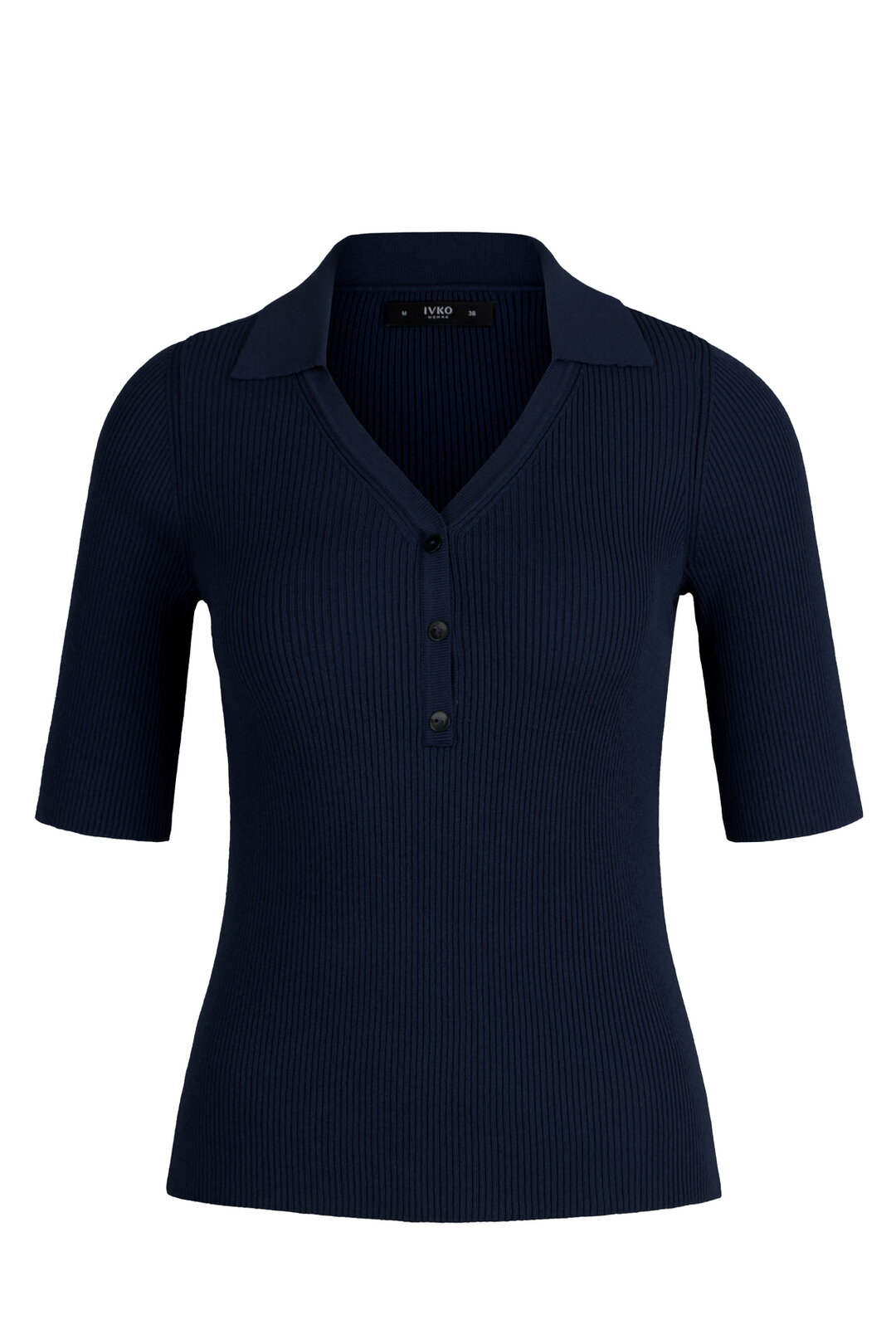 Ribbed Pullover with Collar