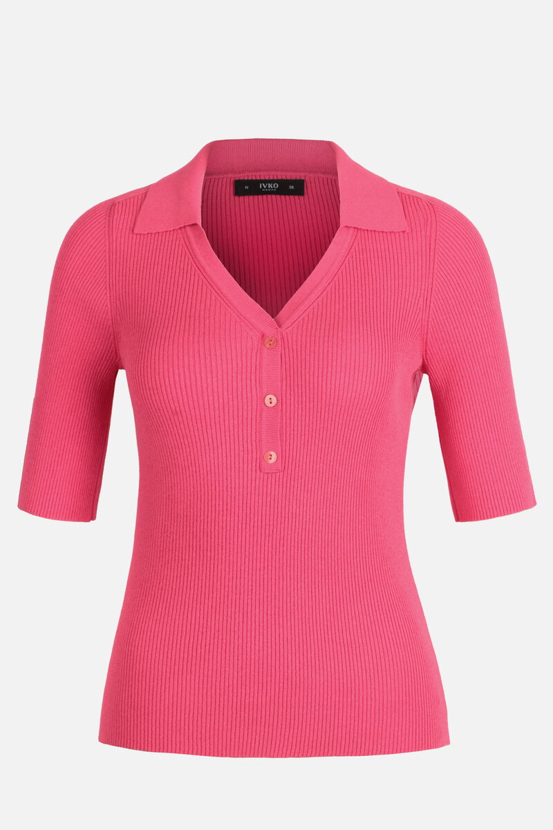Ribbed Pullover with Collar