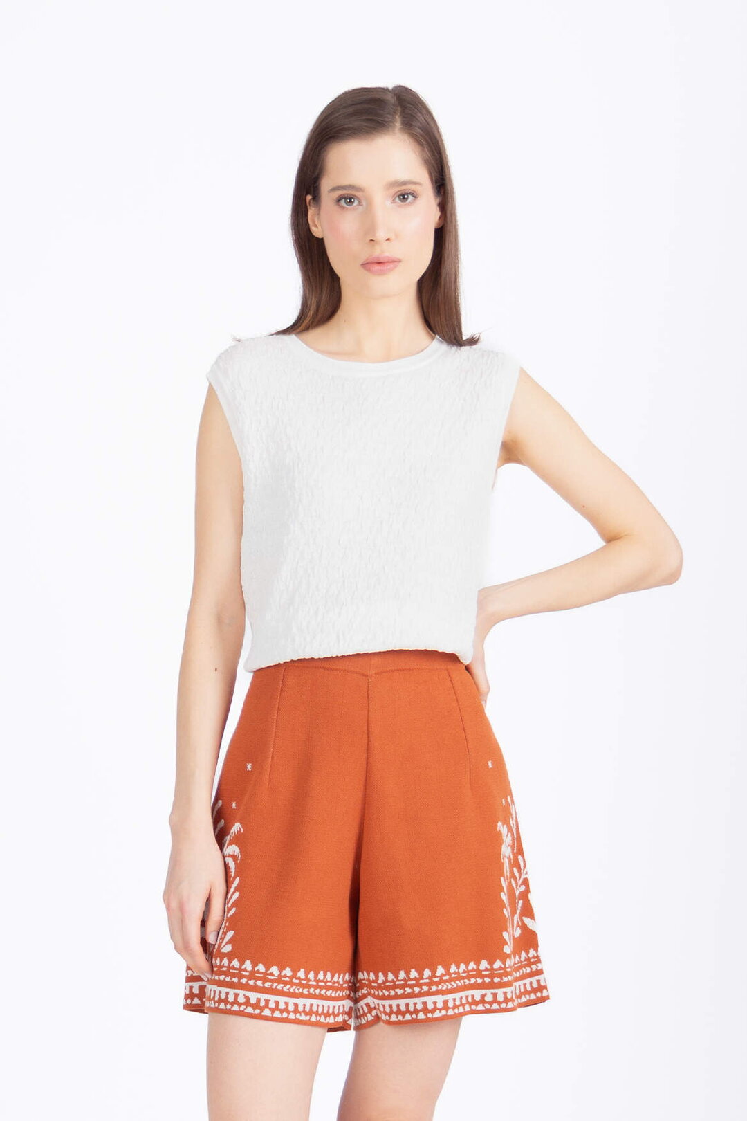 Jacquard-Shorts, Urban Botanic Motiv