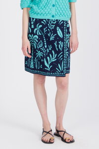 Žakardna Suknja na Preklop, Urban Botanik Motiv