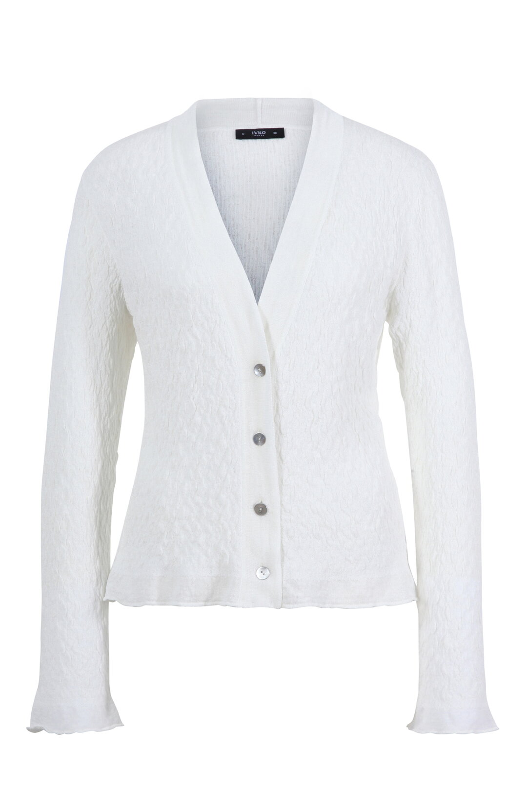 Cardigan mit V-Ausschnitt, Strukturmuster