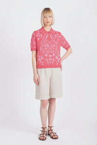 Jacquard Pullover, Urban Botanic Pattern