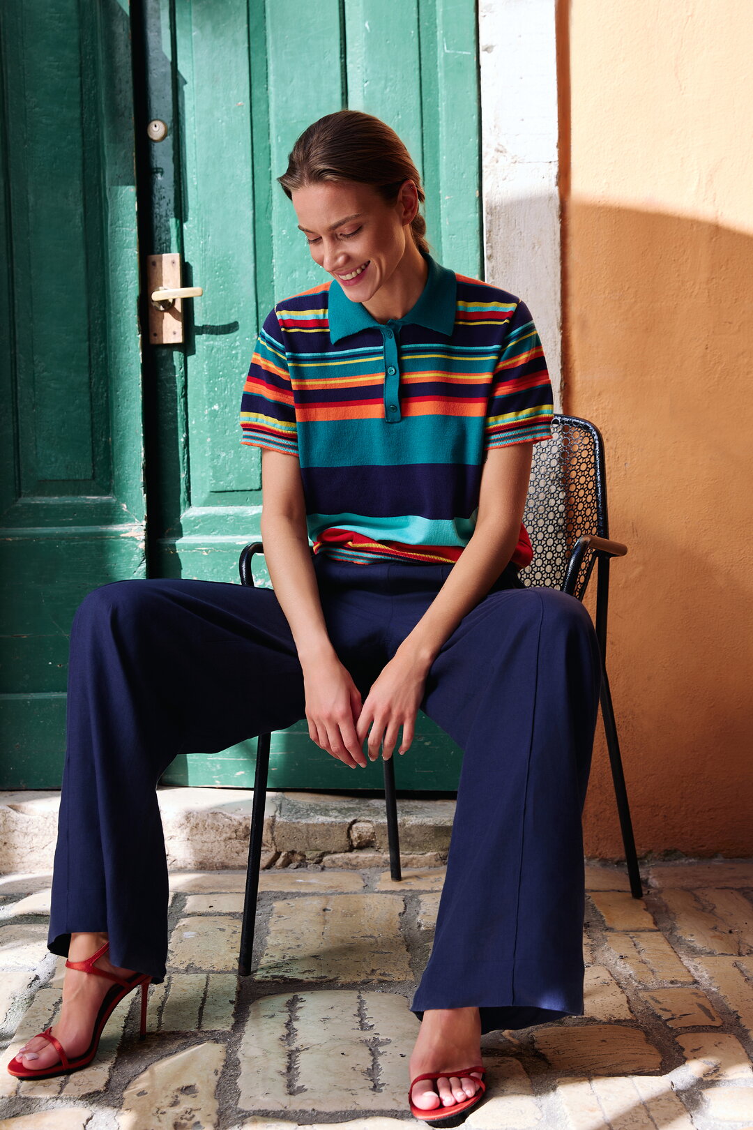 Jacquard Pullover, Stripe Pattern