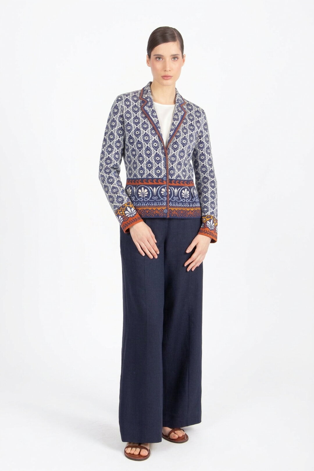 Jacket with Lapels, Mediterranean Pattern