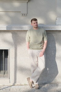 Fine Struct. Short Sleeve Pullover