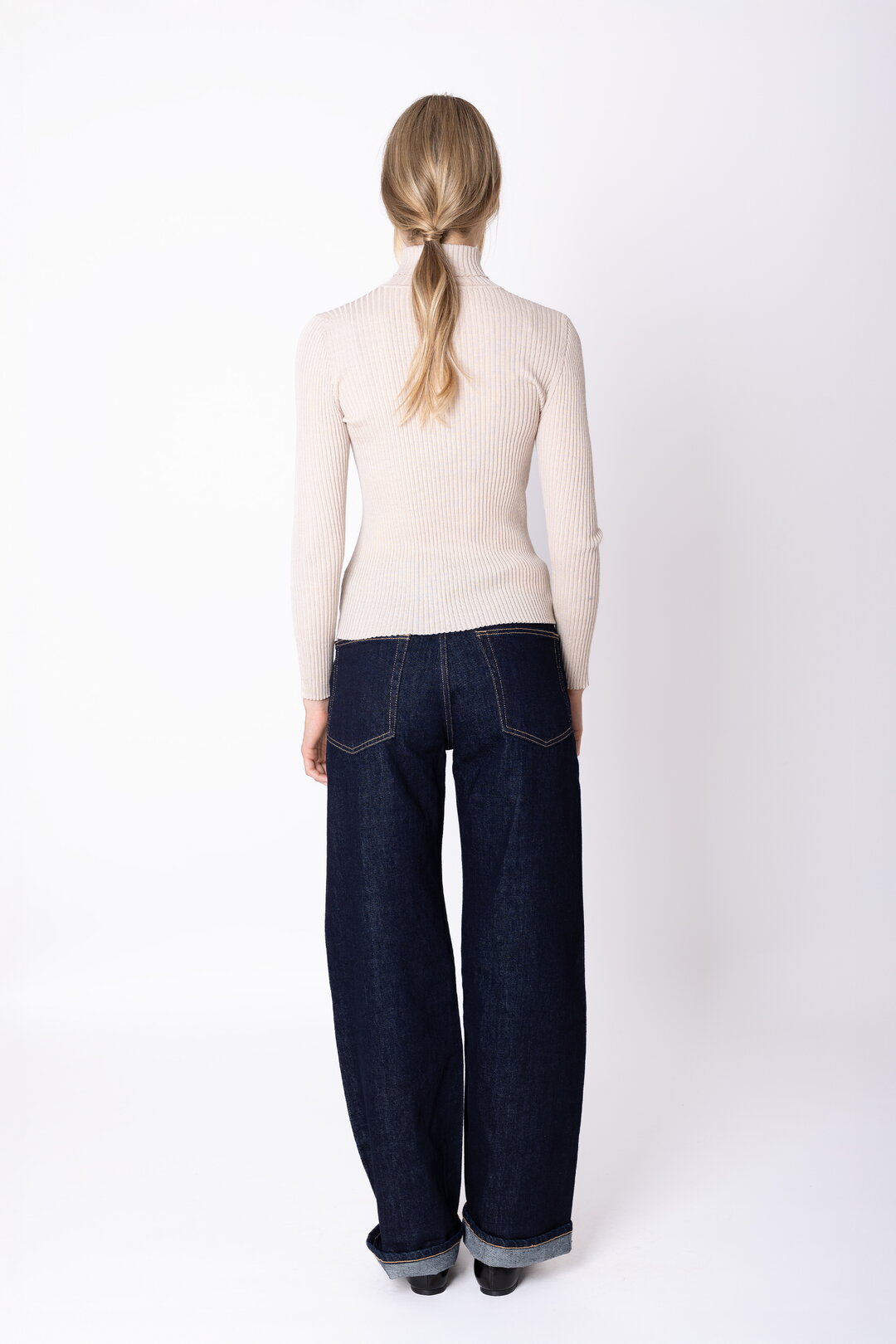 Merino-Ripp Rollkragenpullover