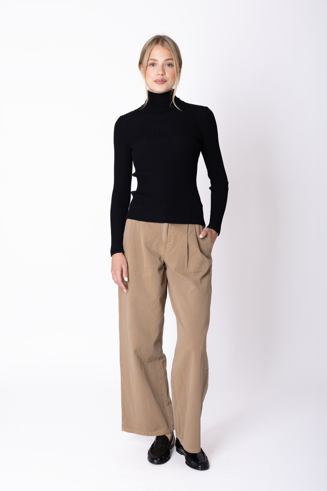 Merino-Ripp Rollkragenpullover