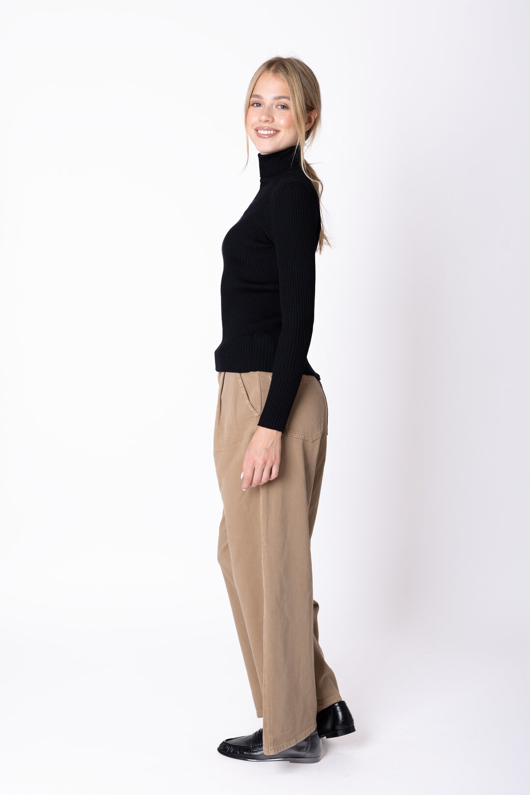 Merino-Ripp Rollkragenpullover