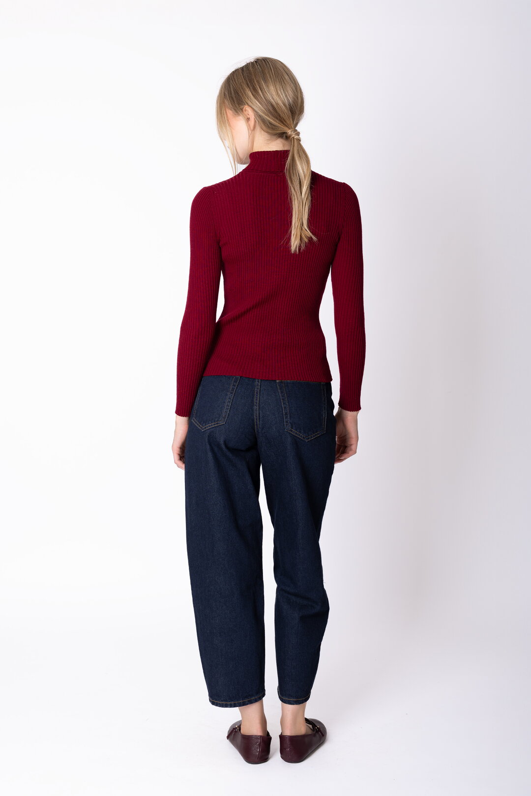 Merino-Ripp Rollkragenpullover