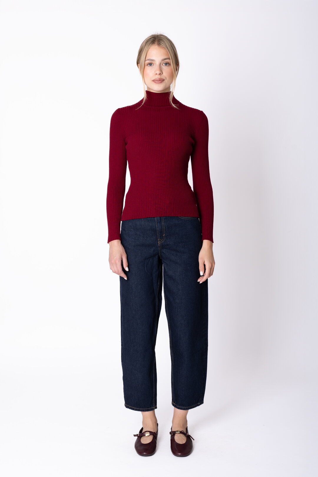 Merino-Ripp Rollkragenpullover