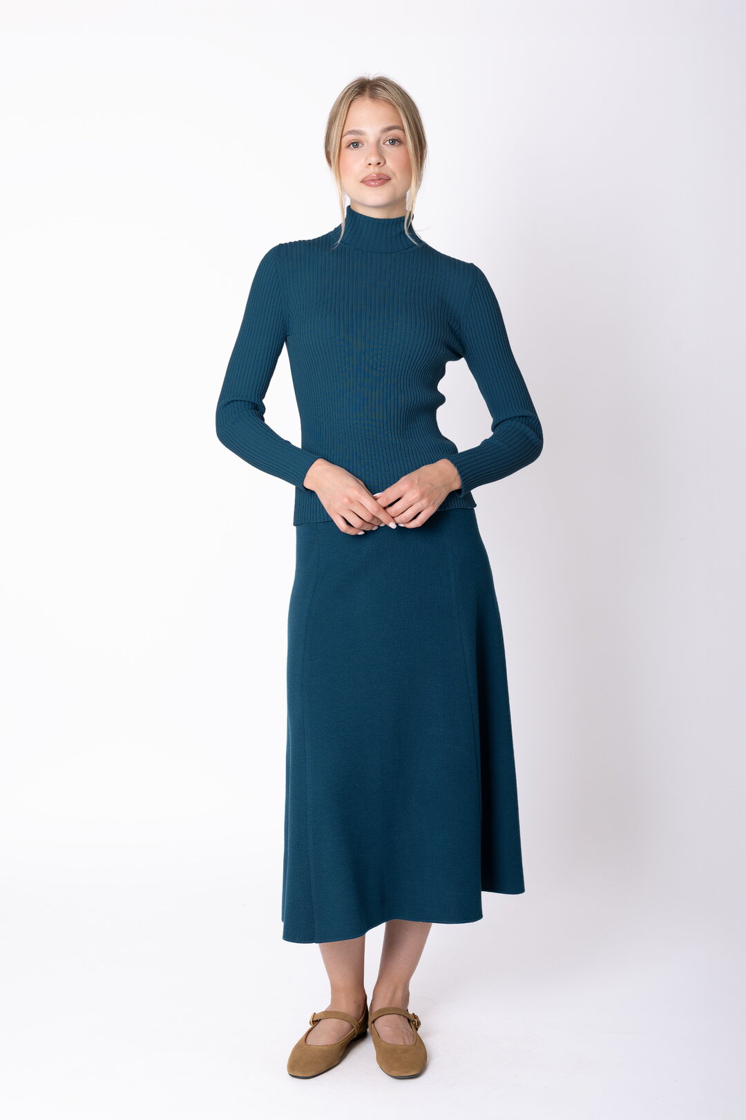 Merino-Ripp Rollkragenpullover