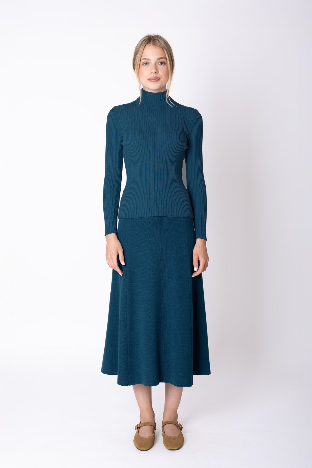 Merino-Ripp Rollkragenpullover