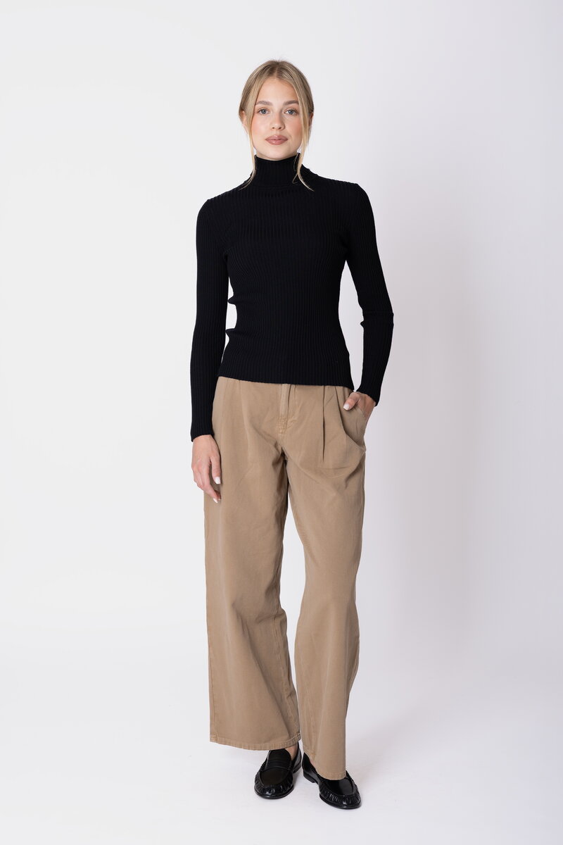 Merino-Ripp Rollkragenpullover