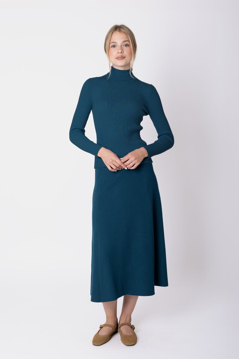 Merino-Ripp Rollkragenpullover