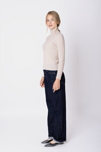 Merino-Ripp Rollkragenpullover
