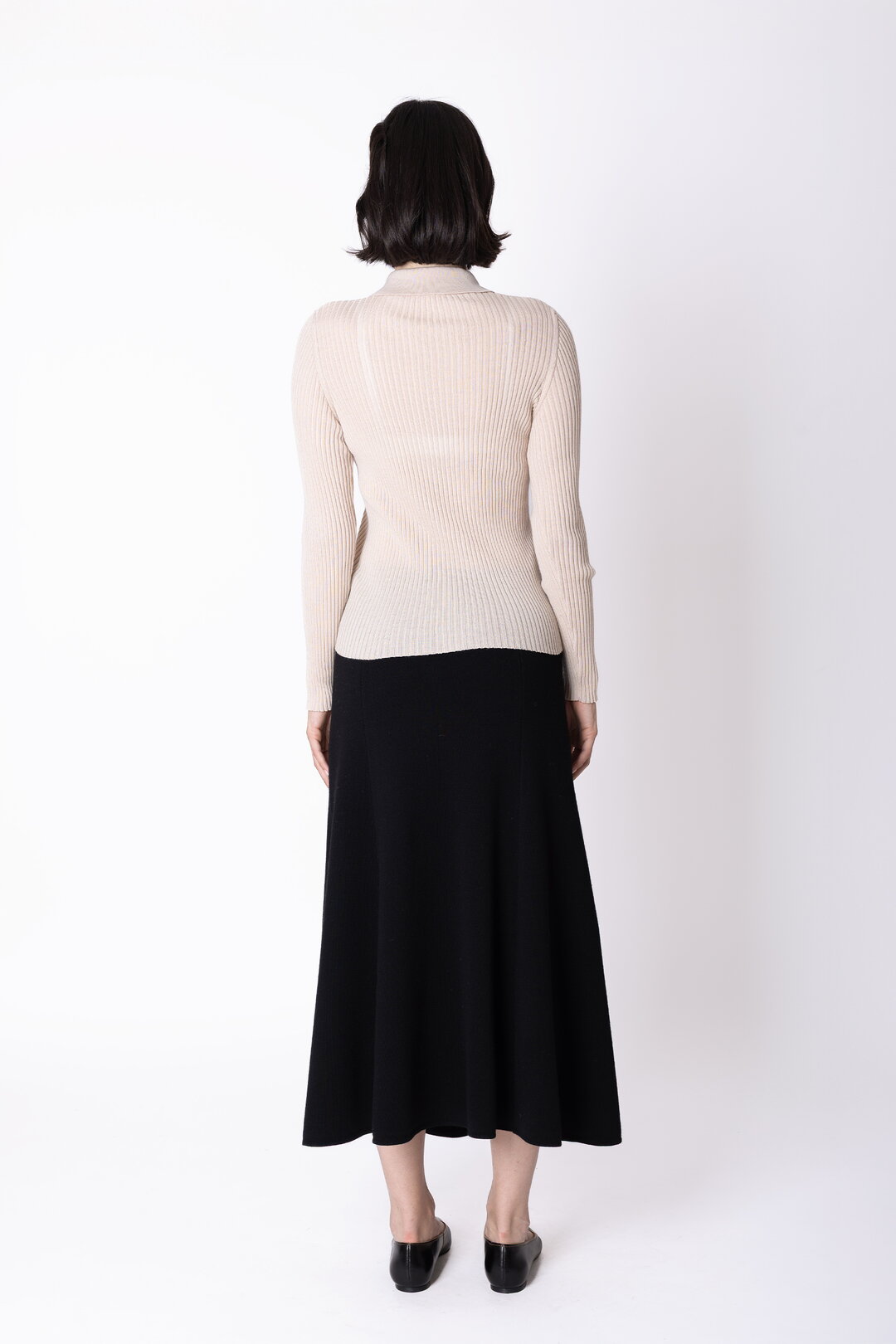 Ribb Knit-Skirt Dualsoft