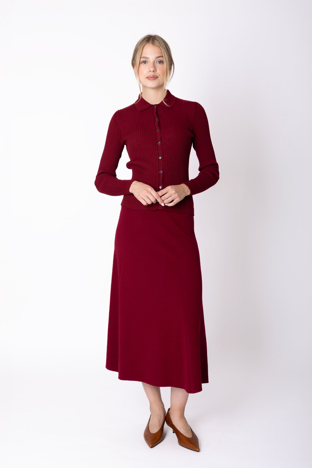 Ribb Knit-Skirt Dualsoft