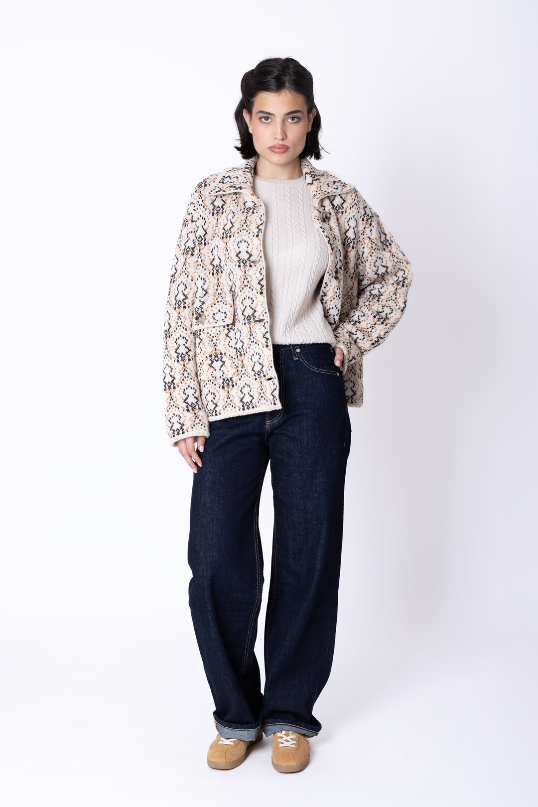 Kurze Strickjacke Fika Floral