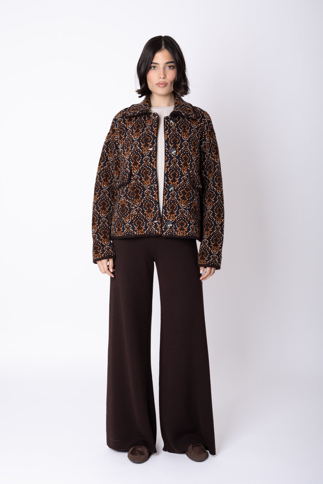 Short Knit Jacket Fika Floral