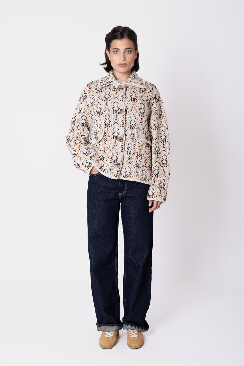Kurze Strickjacke Fika Floral