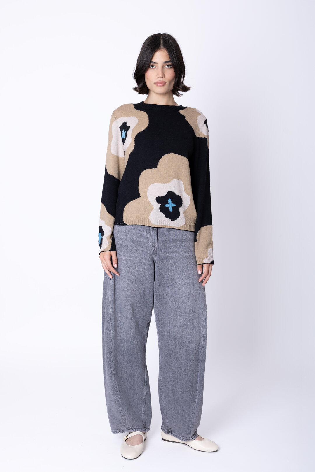 Wollpullover Imprint Bloom