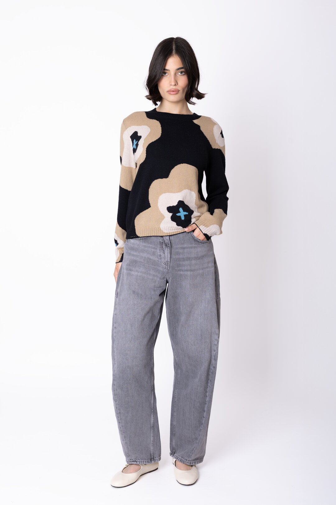 Wollpullover Imprint Bloom