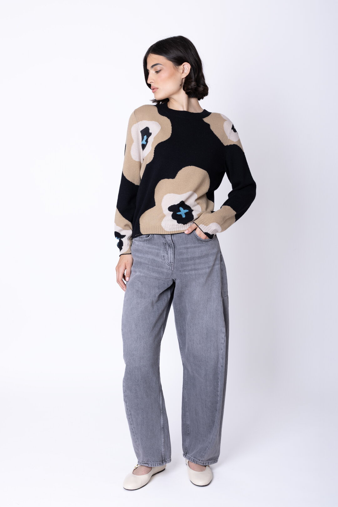 Wollpullover Imprint Bloom