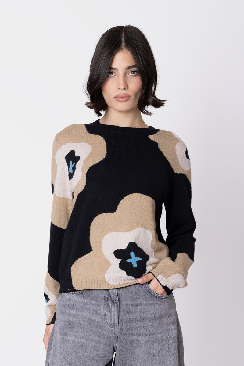 Wollpullover Imprint Bloom