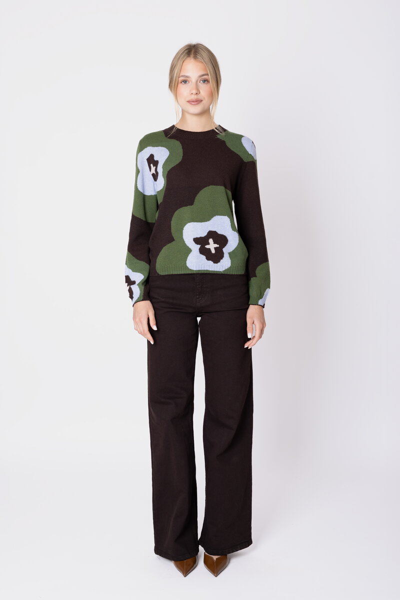 Wollpullover Imprint Bloom