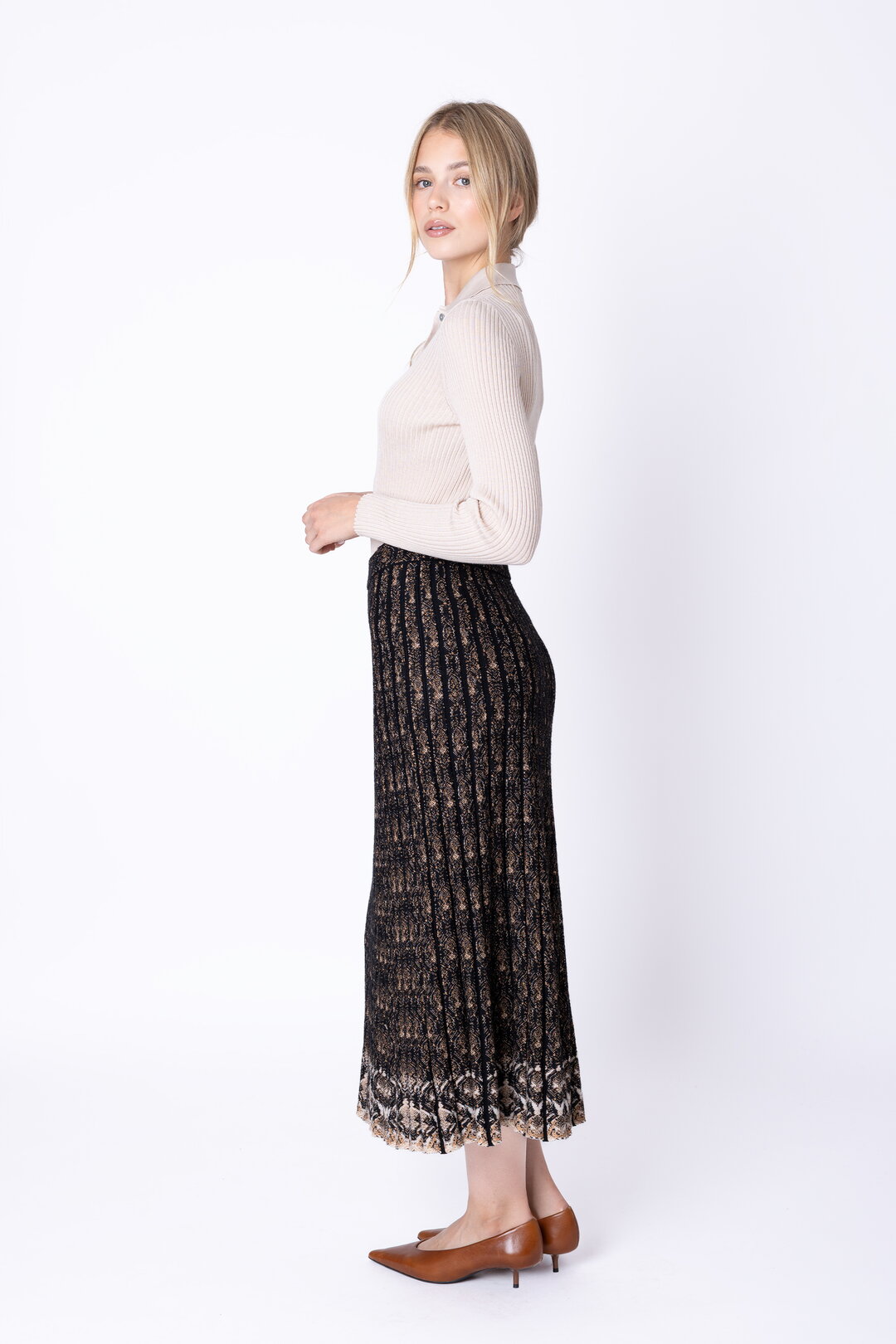 Plissierter Strickrock Fika Floral