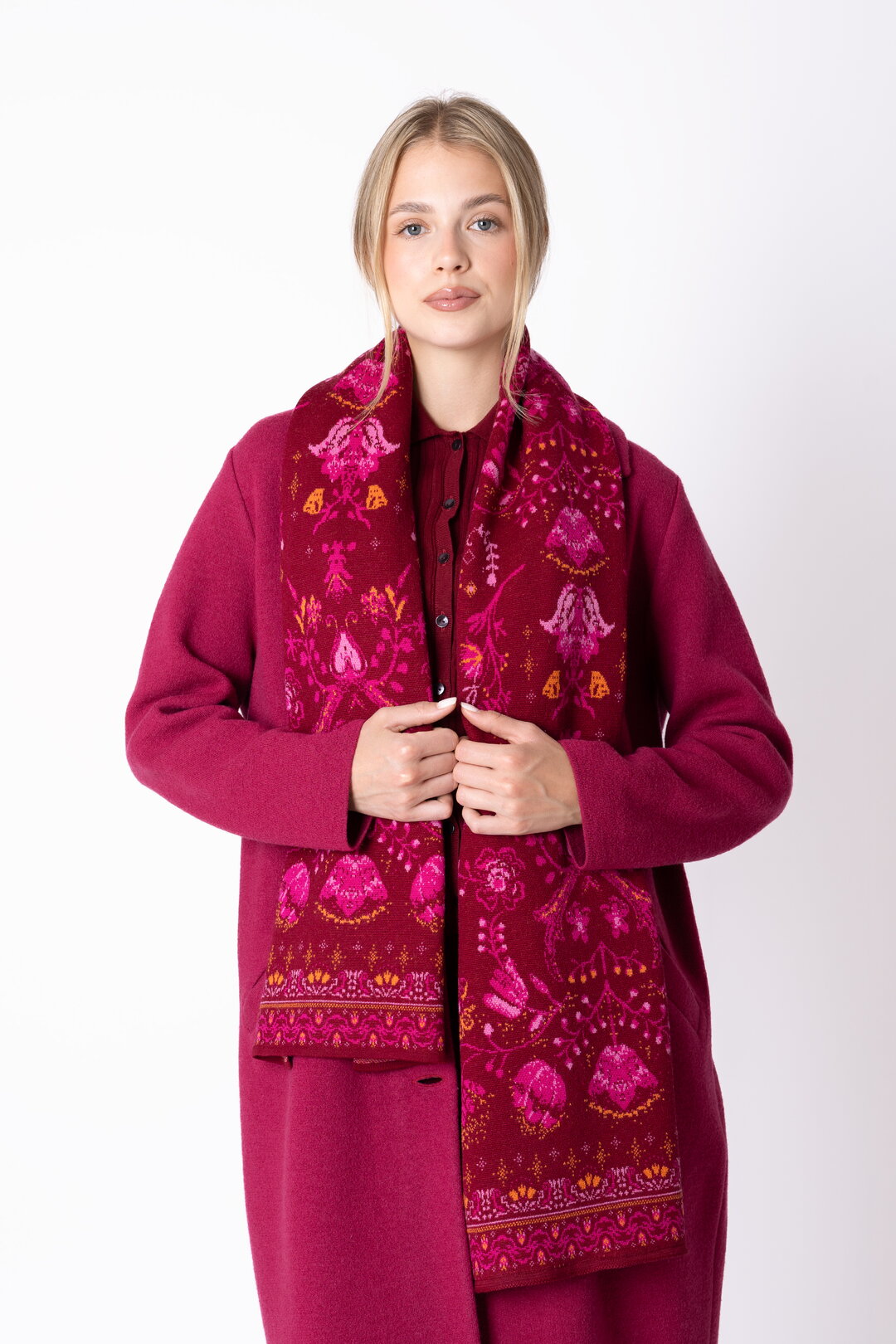 Knit Scarf Fika Floral