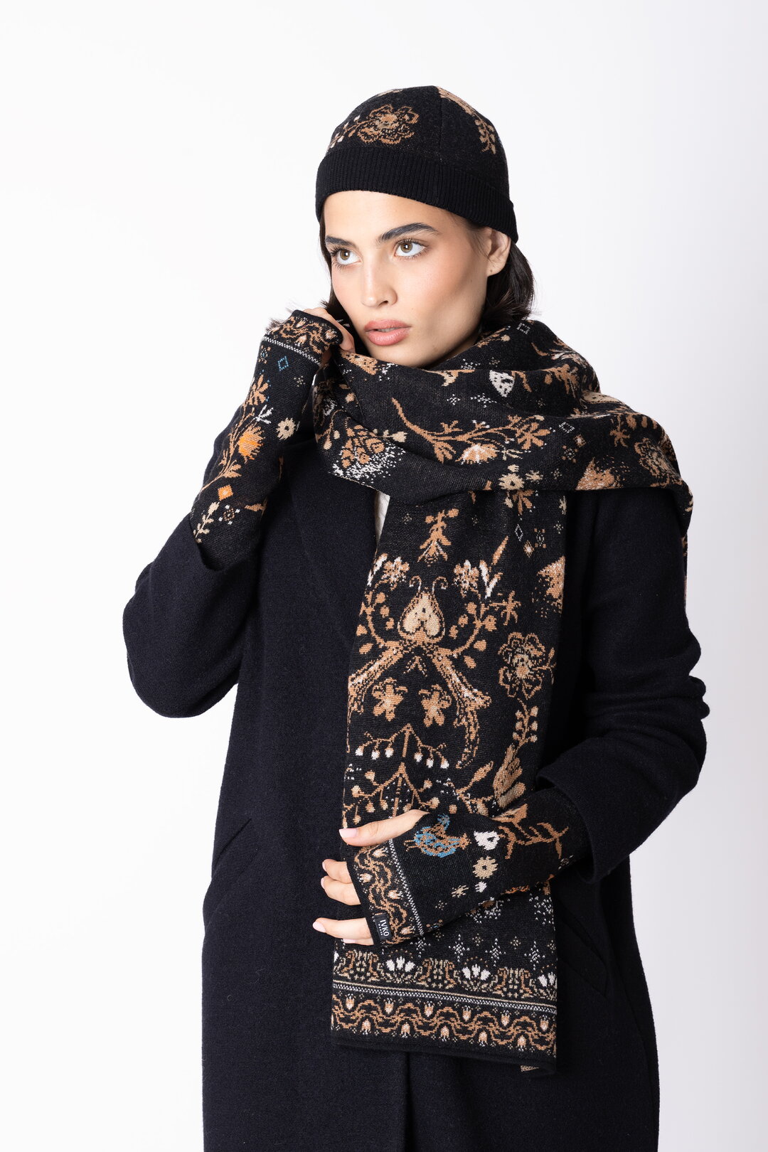 Knit Cap Fika Floral