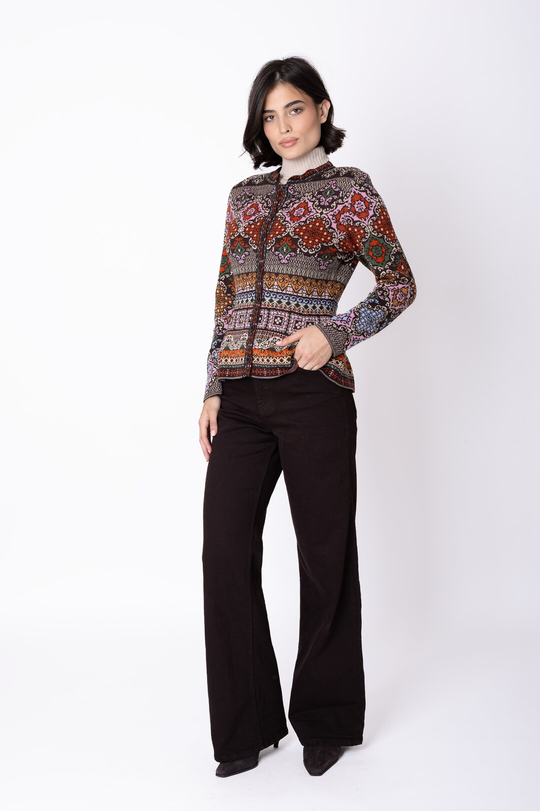 Peplum Strickjacke Azulejo
