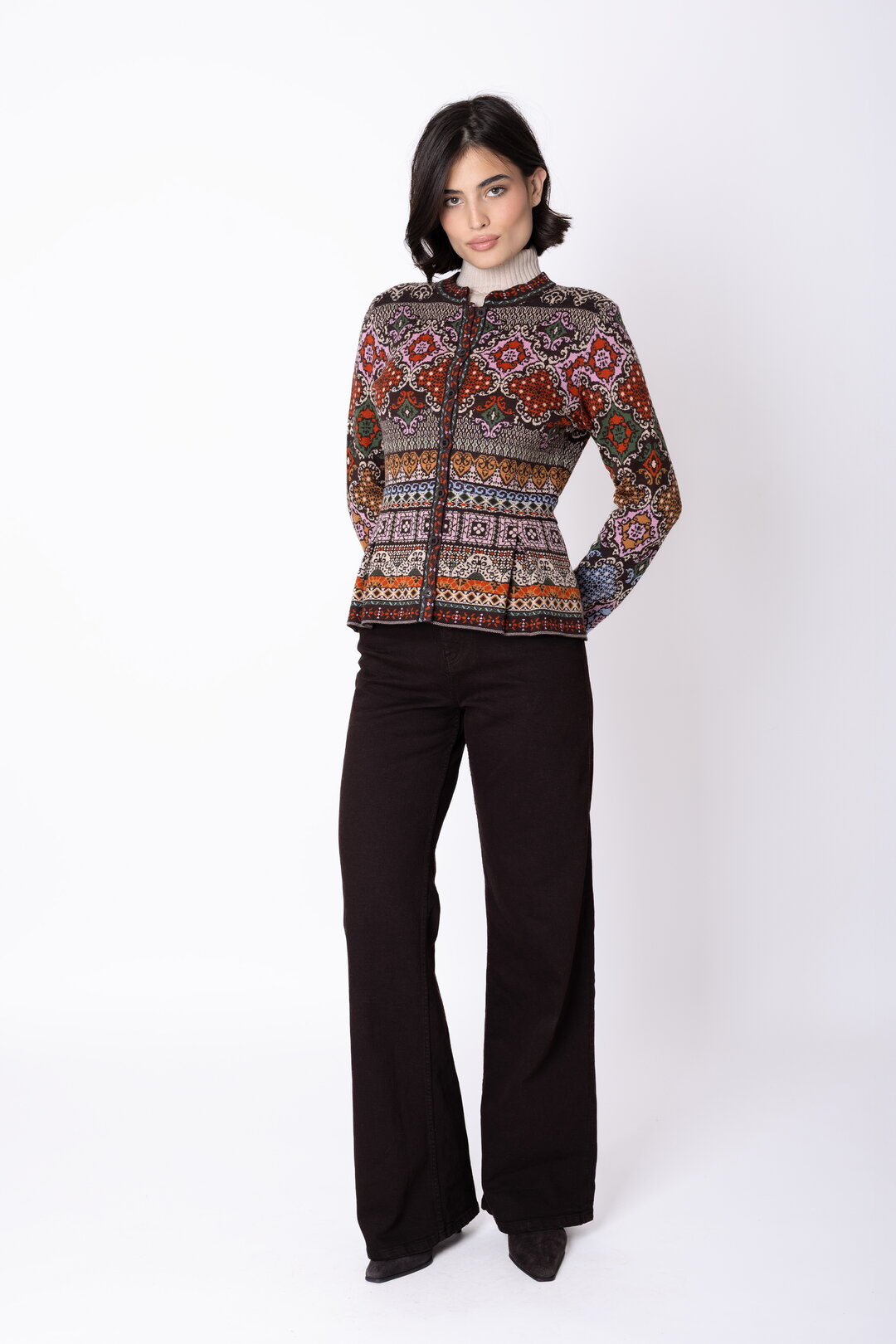 Peplum Strickjacke Azulejo
