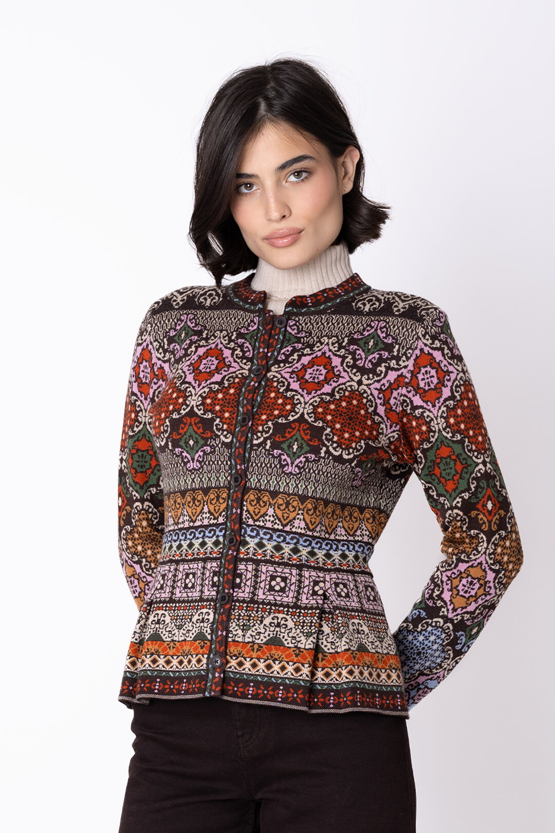 Peplum Strickjacke Azulejo