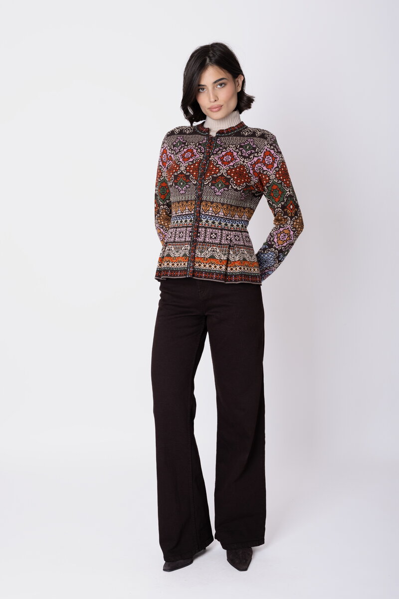 Peplum Strickjacke Azulejo