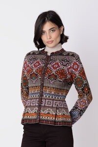 Peplum Strickjacke Azulejo