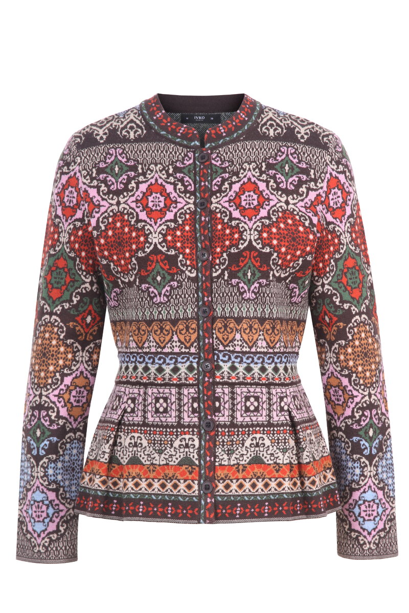 Peplum Strickjacke Azulejo