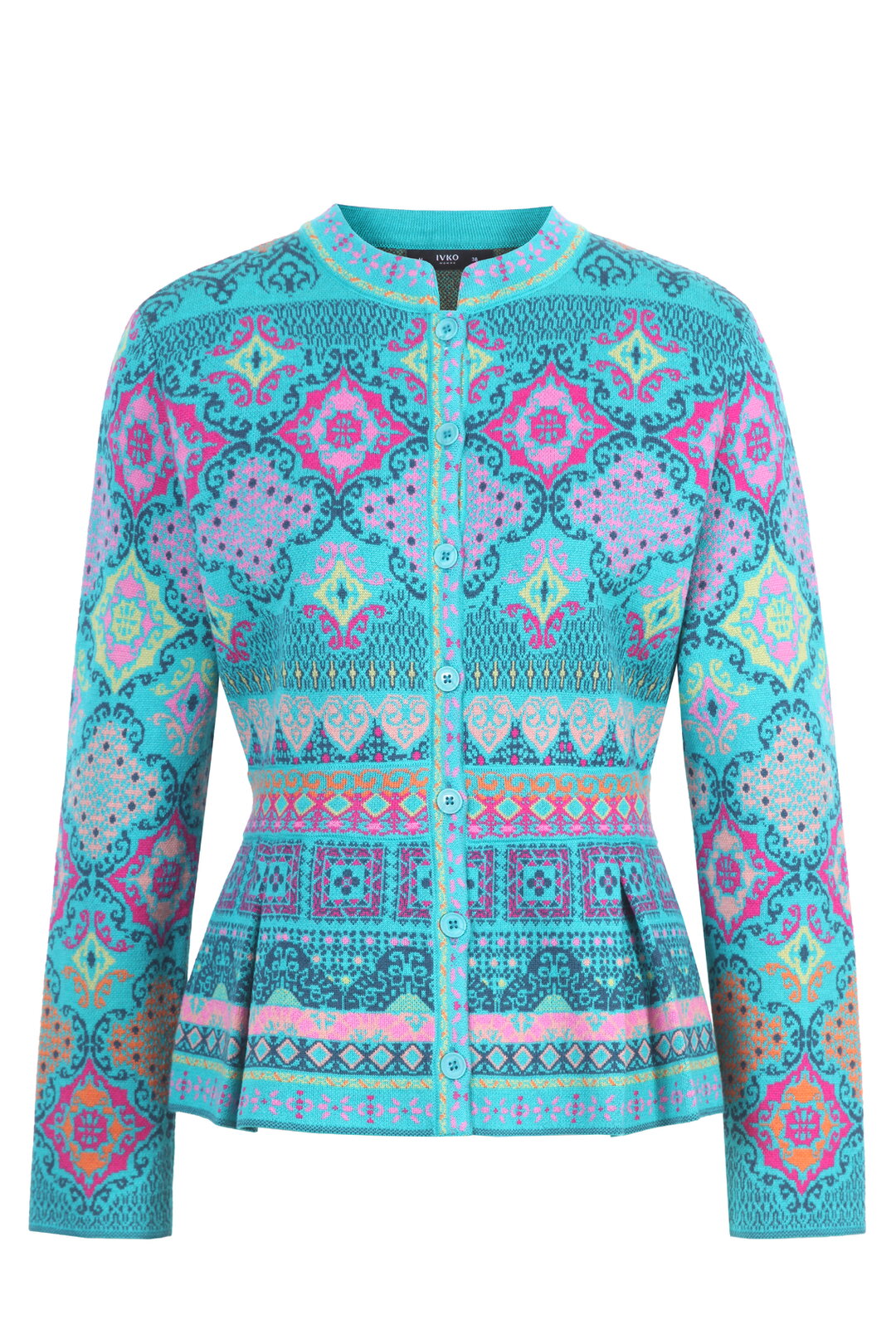 Peplum Knit Jacket Azulejo