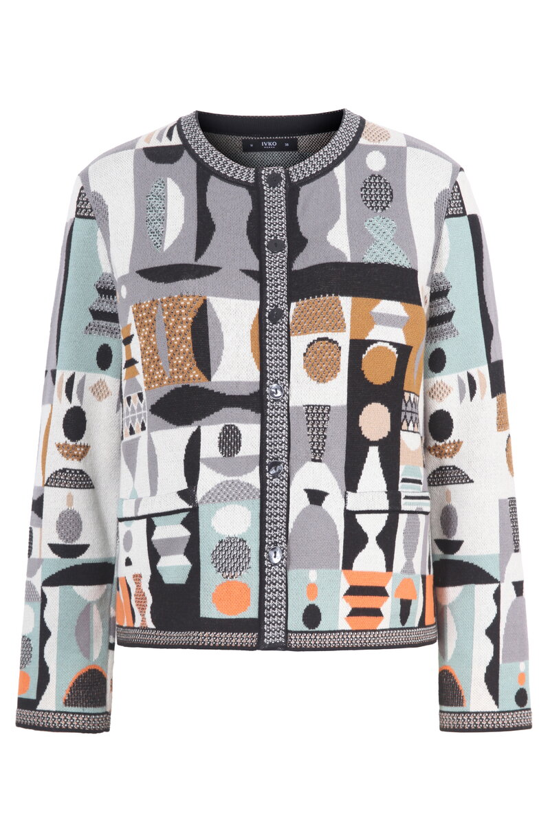 Cardigan mit abstrakter Geometrie