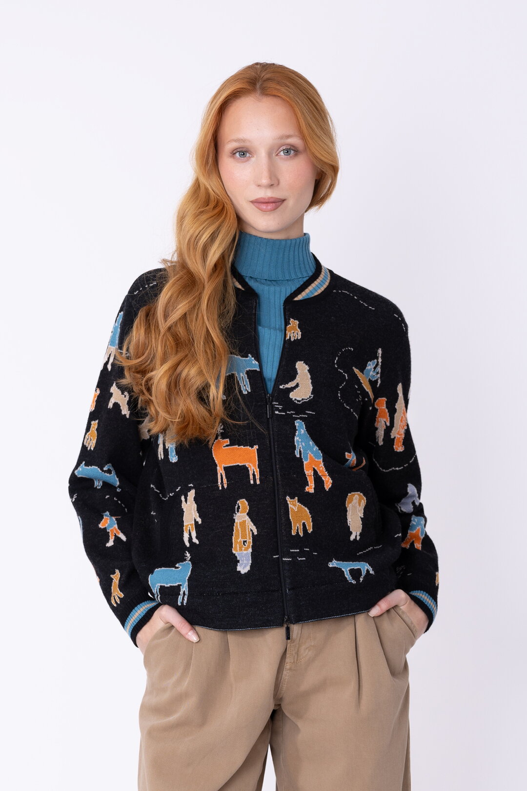 Knit Bomber Jacket Arctic Joy