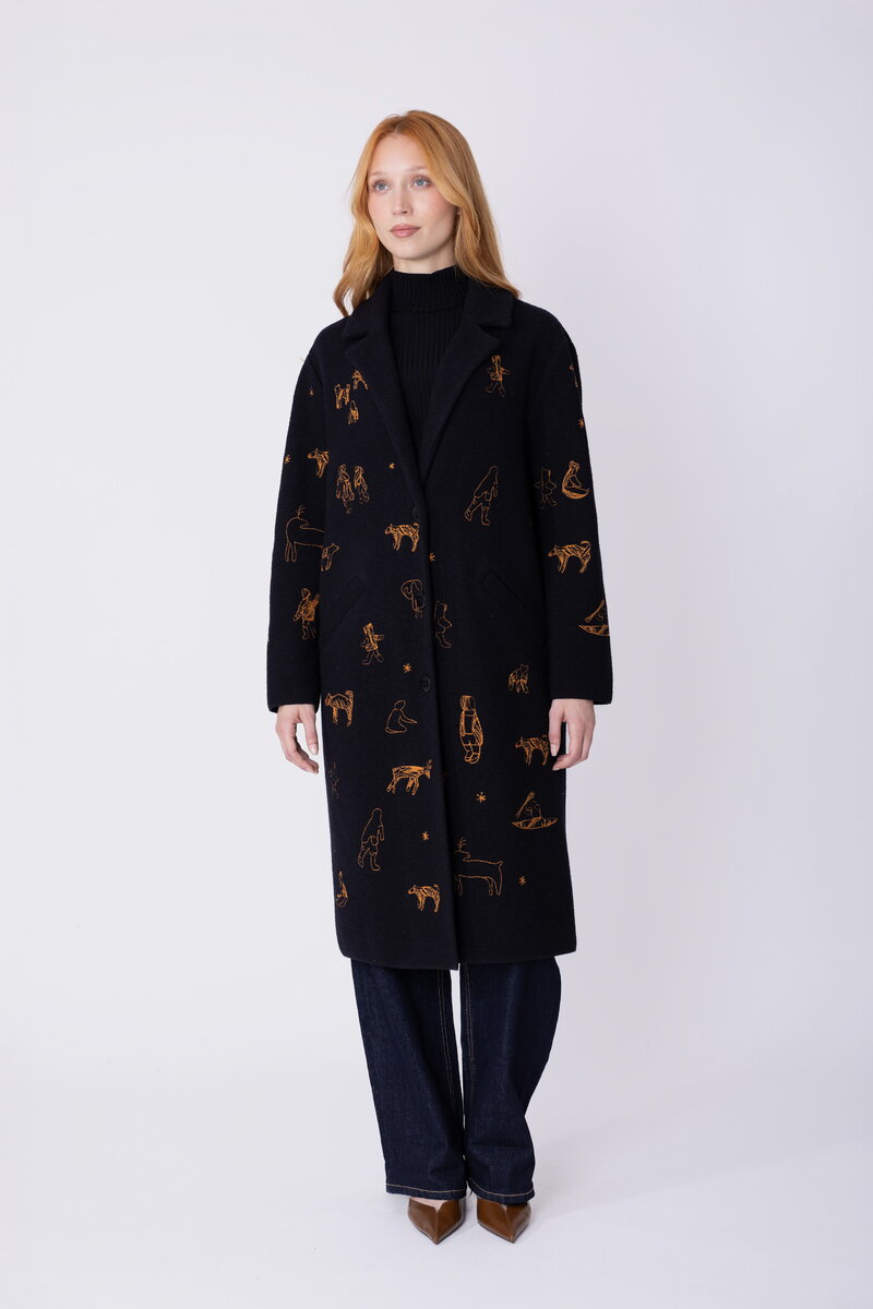Gefilzter bestickter Mantel Arctic Joy