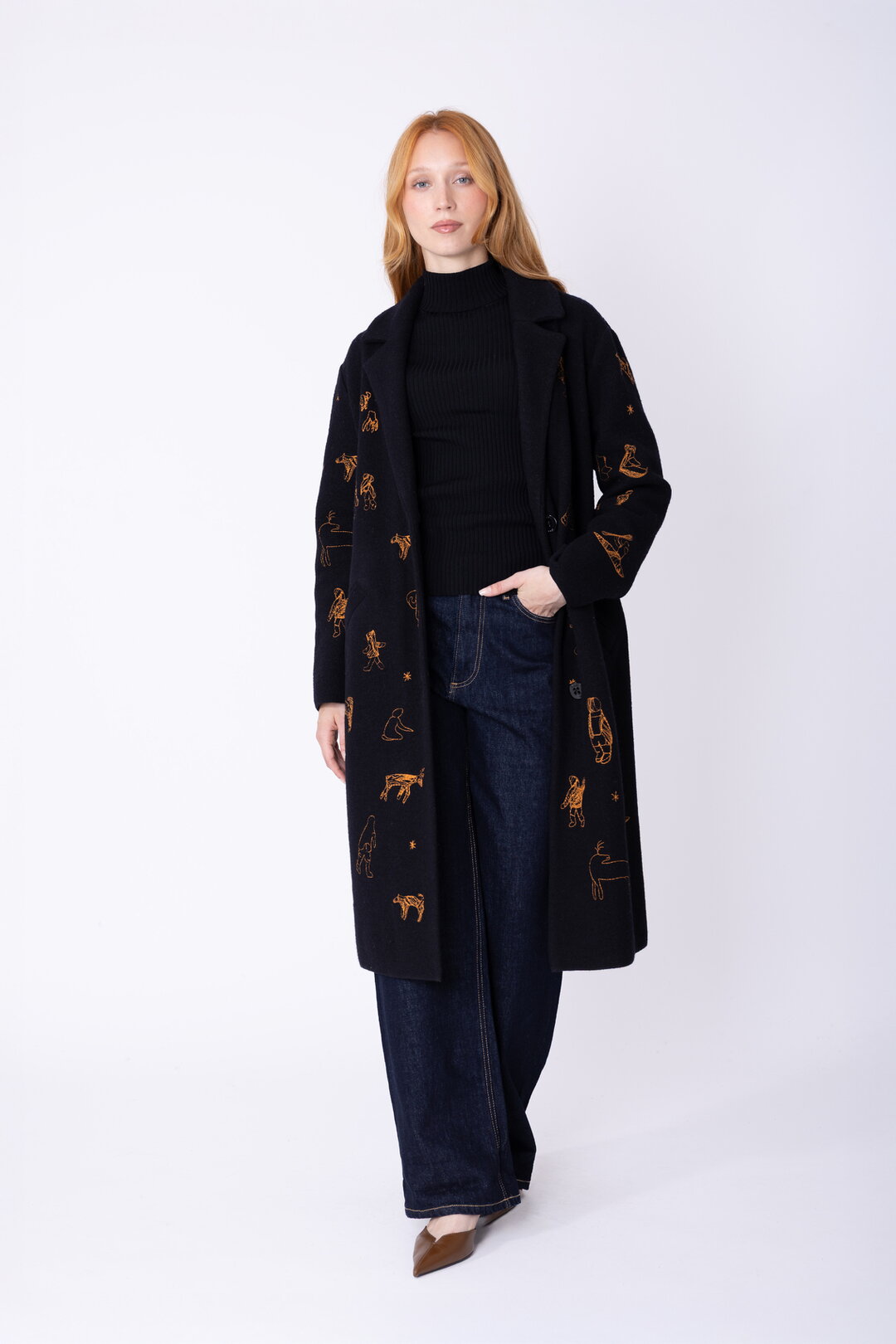 Gefilzter bestickter Mantel Arctic Joy