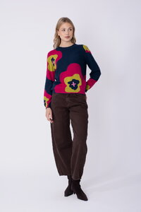 Wollpullover Imprint Bloom