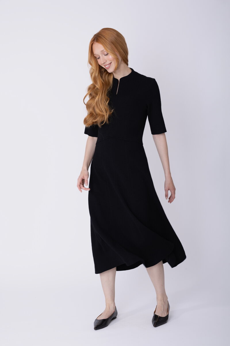 Knit Dress with Elbow-Length Sleeves