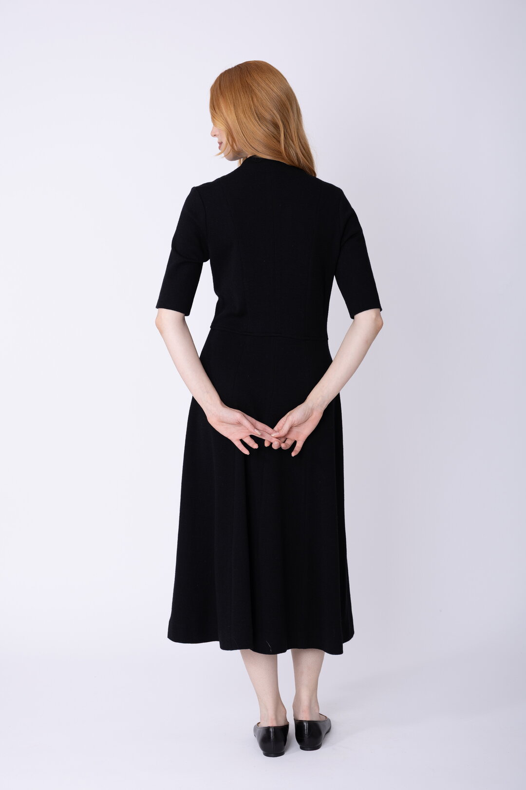 Knit Dress with Elbow-Length Sleeves