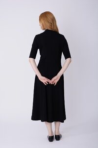 Knit Dress with Elbow-Length Sleeves